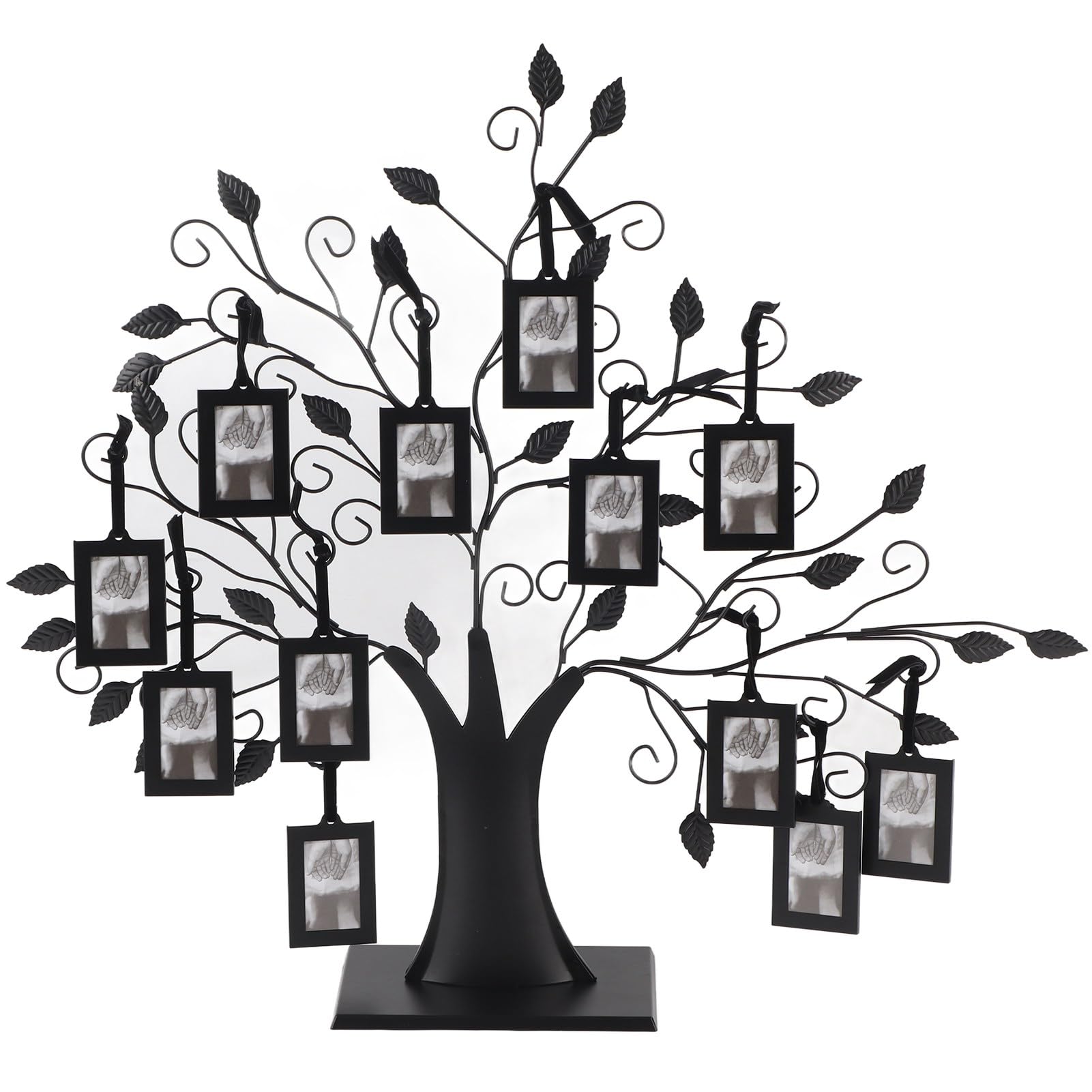 Cocoarm Family Tree Photo Frame -Standing Tabletop Family Photos Display Tree Metal Tree Picture Frame Intricately Carved Display for Family Pictures (Large Comes with 12 photo frames of