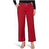 Liverpool Womens Stride Mid-Rise Wide Leg Pants W/Self Belt