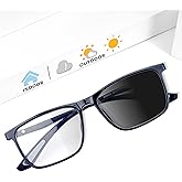 Lovispecs Nearsighted Glasses for Distance Men Near Sighted Vision Driving Myopia Photochoromic See Far Eyeglass Frame