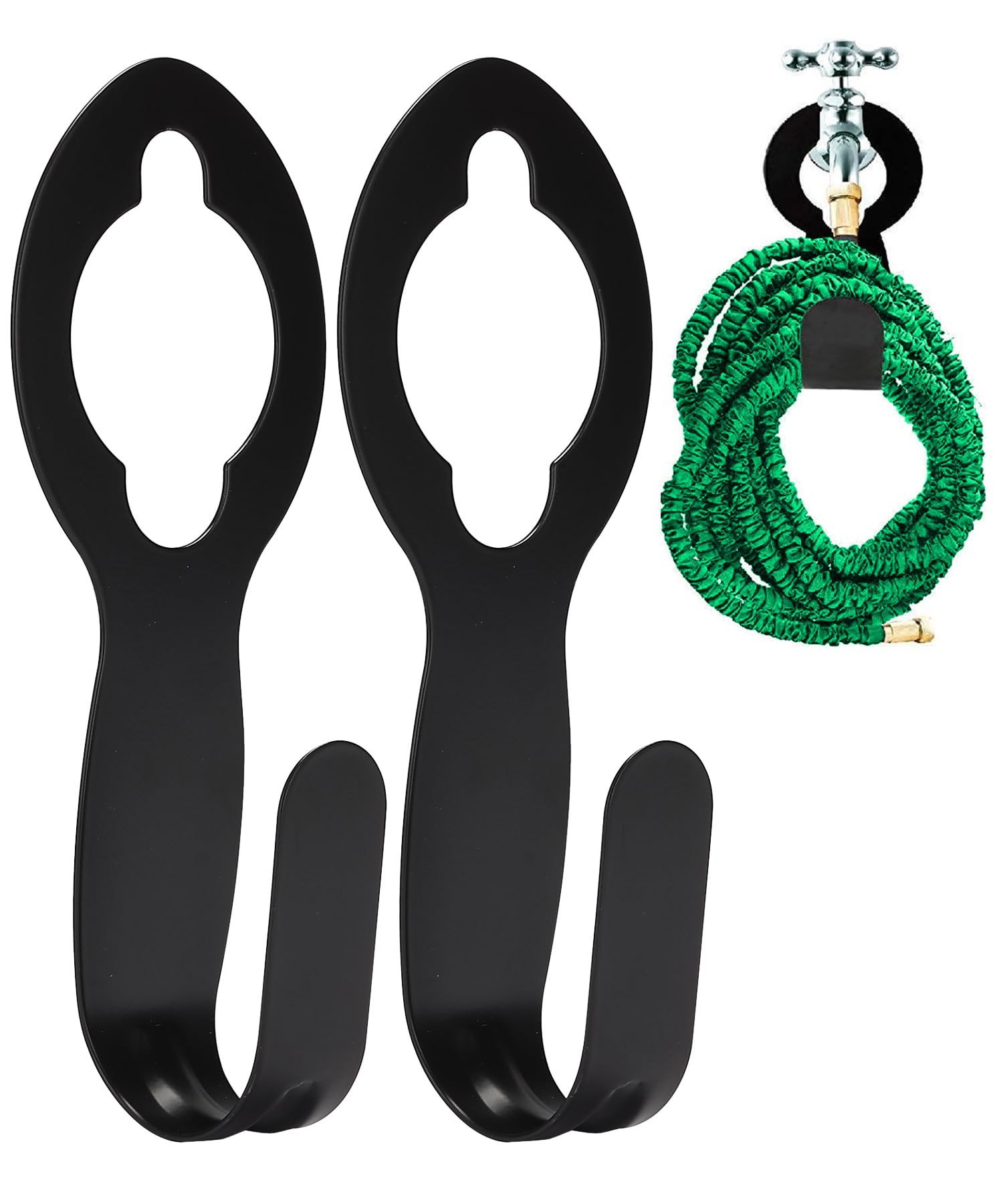 Photo 1 of UNCO- Garden Hose Holder, Metal, 2 Pack, Fits 50' of 5/8" Hose, Water Hose Hanger for Outside, Portable and Hanging Carrier