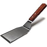 MANNKITCHEN Professional Grade Stainless Steel Spatula Perfect for Cast Iron Skillets and Flat Top Grills