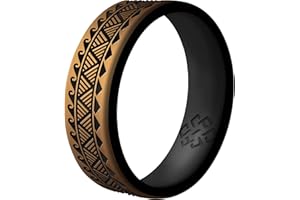 Knot Theory Warrior Courage, Strength, Serenity, Wisdom Silicone Ring for Men Women - Dual Layer Engraving - Breathable Comfort Fit 6mm Rubber Wedding Band