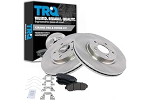 TRQ Front Brake Pad & Rotor Kit Brake Pads Brake Rotor Ceramic Compatible with 2011-2014 Honda Odyssey