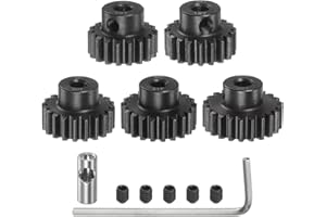 uxcell M1 Mod1 Pinion Gear Set 5mm Shaft 18T 19T 20T 21T 22T Motor Gears Hardened Steel Pinion Gear with 3.17mm Coupler for R