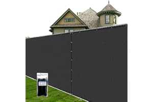 SUNNY MOOD 6' x 20' Custom Size Black Fence Privacy Screen Cover Windscreen Heavy Duty Commercial Grade Strong Binding with Zip Tie - We Take Custom Orders