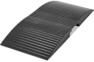 Kritkin 15 x 35.4 x 2.8 Inch Rubber Curb Ramp Bridge Threshold Ramps for Doorways, Get in and Out of Houses, Wheelchairs/Walkers, Non Slip Indoor Outdoor Patio Transition Ramp