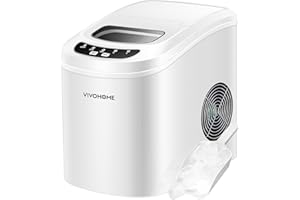 VIVOHOME Countertop Ice Maker 26lbs/Day 9 Ice Cubes in 6 Mins Ice Maker Machine with Hand Scoop and Self Cleaning Ice Cube Maker Red