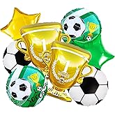 8 Pcs Soccer Party Decorations Balloons Set - Soccer Ball Balloons, Champion Trophy, World Cup Balloon for Soccer Birthday, Game Day Party, Team Victory Celebrations, Sports Theme Decor