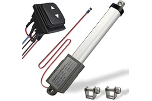 UYGALAXY Mini Electric Linear Actuator Stroke 3" 12V with Momentary Switch 32N/7lb Speed 1.2"/sec Waterproof Metal 75mm Micro Motion Actuator with Mounting Bracket for Shutter Cosplay Robot Cabinet