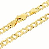 Nuragold 10k Real Yellow Gold Cuban Curb Link 4.5mm Chain Necklace (16"-30") Italian Jewelry for Men & Women