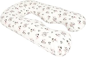 TILLYOU Pregnancy Pillow Cover - Cooling Maternity Pillow Cover for U-Shaped Full Body Maternity Pillow, Soft and Breathable for Expectant Mothers, Floral