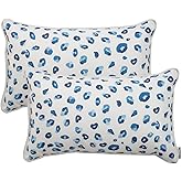 JMKaixin Pack of 2 Patio Lumbar Pillows, 12"x20" Fade Resistant Outdoor Waterproof Lumbar Pillow with Inners, Decorative Garden Lumbar Cushions for Home Patio Terrace Sofa Use