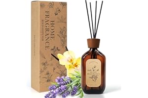 LA BELLEFÉE Reed Diffuser Lavender & Vanilla, Reed Diffuser Set with 6 Reed Diffuser Sticks, Long Lasting Reed Diffuser for Home, Bathroom, Living Room, Decor, 4.1oz Fragrance Oil