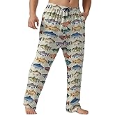 Ujskwpi Men's Pajama Pants with Pockets Lightweight Breathable Waistband Elastic Sleep Pants for Men Soft Lounge Pants