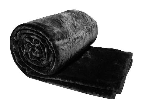 Black Blanket King Size Korean Mink Throw Velvet Faux Fur Blankets