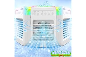 BEAUTYFAN Portable Air Conditioners, 180°Oscillation Mini Air Conditioners, 4 Wind Speed Portable AC, Built-in Ambient Lighti AC Unit, Large Water Tank Air Cooler for Room/Kitchen/Office/Desk[2024 UPGRADED]