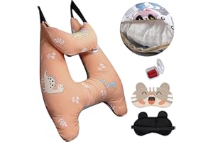 TUMAHE Car Pillow for Kids, Kids & Adults Car Neck Head Support Cushion Set,Travel car seat Safety Pillow,h Shape car Sleeping Pillow Kids,Pillow case can be Disassembled and Washed (G)