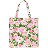 kate spade new york Canvas Tote Bag for Women, Cute Tote Bag for Work or Teacher, Canvas Beach Bag, Book Tote with Pocket
