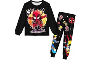 Marcobey Toddler Boys Heroes Character Print 2-Piece Pants Sets, Hoodie and Pants Outfit Set