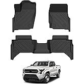 Floor Mats for Toyota Tacoma 2024 2025 2026 Double Cab Auto Tran(Not fit Hybrid), All Weather Floor Mat for Tacoma Accessories, Heavy Duty Tacoma TRD/SR/SR5/limited Car Mats, Car Accessories
