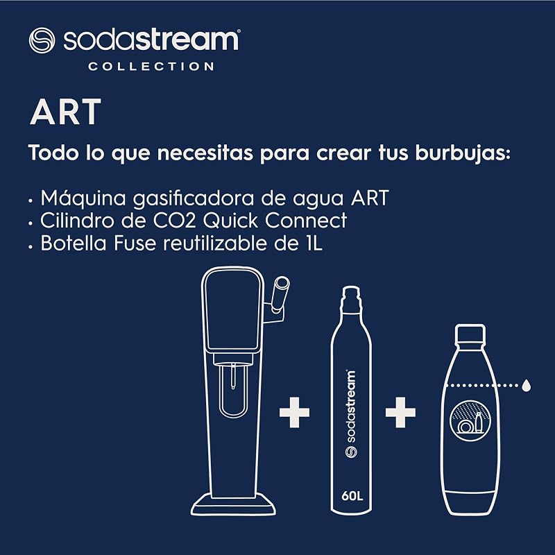 Art – Máquina para hacer agua con gas y bebidas favoritas, negro