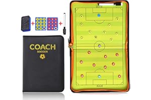 Pure Vie Soccer Coaches Tactical Board, Portable Football Magnetic Tactics Strategy Blackboard Football Coaching Clipboard - Sport Training Assistant Equipment KIt with Player Markers, Pen and Eraser