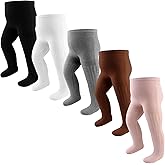 Meeshine 5 Pack Baby Girls Cable Knit Tights Toddler Thick Cotton Leggings Solid Warm Stockings Pantyhose for Kids