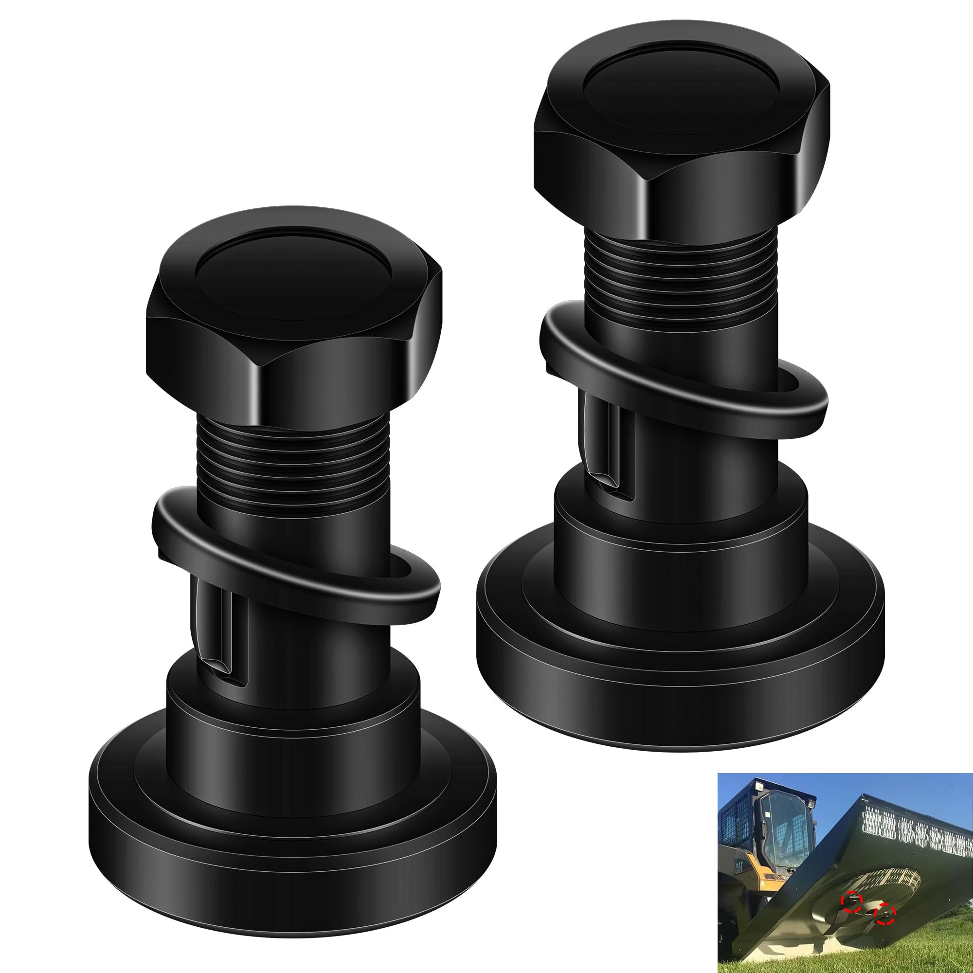 Photo 1 of 2 Pack Rotary Cutter Blade Bolt Kit 63607 Compatible with Bush Hog, with Nuts and Lock Washers, Replaces: 802-263C, 802-277C, 7919, 252BH, 20322