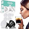 CAPMESSO Reusable Espresso Capsules -Refillable Capsule Coffee Pods Filters Reusable 200 Times Compatible with Nespresso Original Line Machines (Black, 100 Pods+100 Lids+Scoop1)