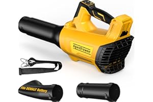 APEXPOWER Cordless Leaf Blower for DEWALT 20V Max Battery, 650CFM/160MPH 26000RPM Brushless Leaf Blower Cordless w/Turbo & 4 Speed Modes, Lock-On Switch, Electric Leaf Blowers for Lawn Care, Blowing Wet Leaves