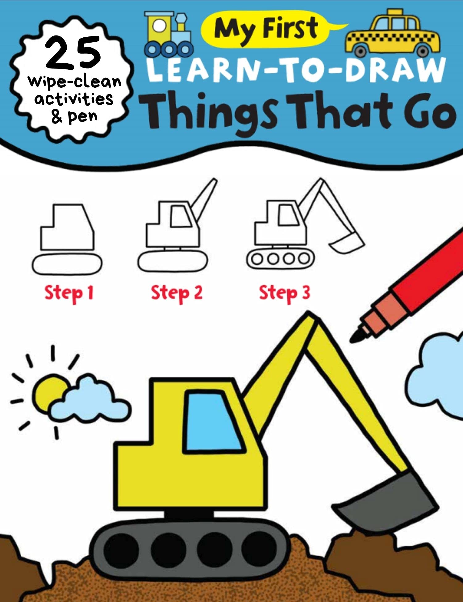 My First Learn-To-Draw: Things That Go: (25 Wipe Clean Activities + Dry Erase Marker) (My First Wipe Clean How-To-Draw)