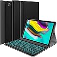 Wineecy Galaxy Tab S5E 10.5 Keyboard Case(SM-T720/T725, 2019 Version), 7 Color Backlit Detachable Wireless with Folio Case Cover for Samsung Galaxy Tab S5E 10.5 2019, SM-T720 SM-T725, Black