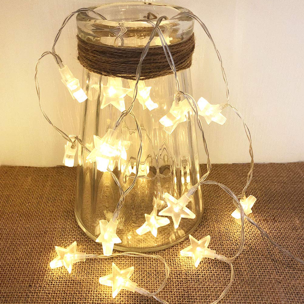 SCF2017 20-LED Stars String Light Lamp Wedding Party Xmas Decoration-Warmwhite