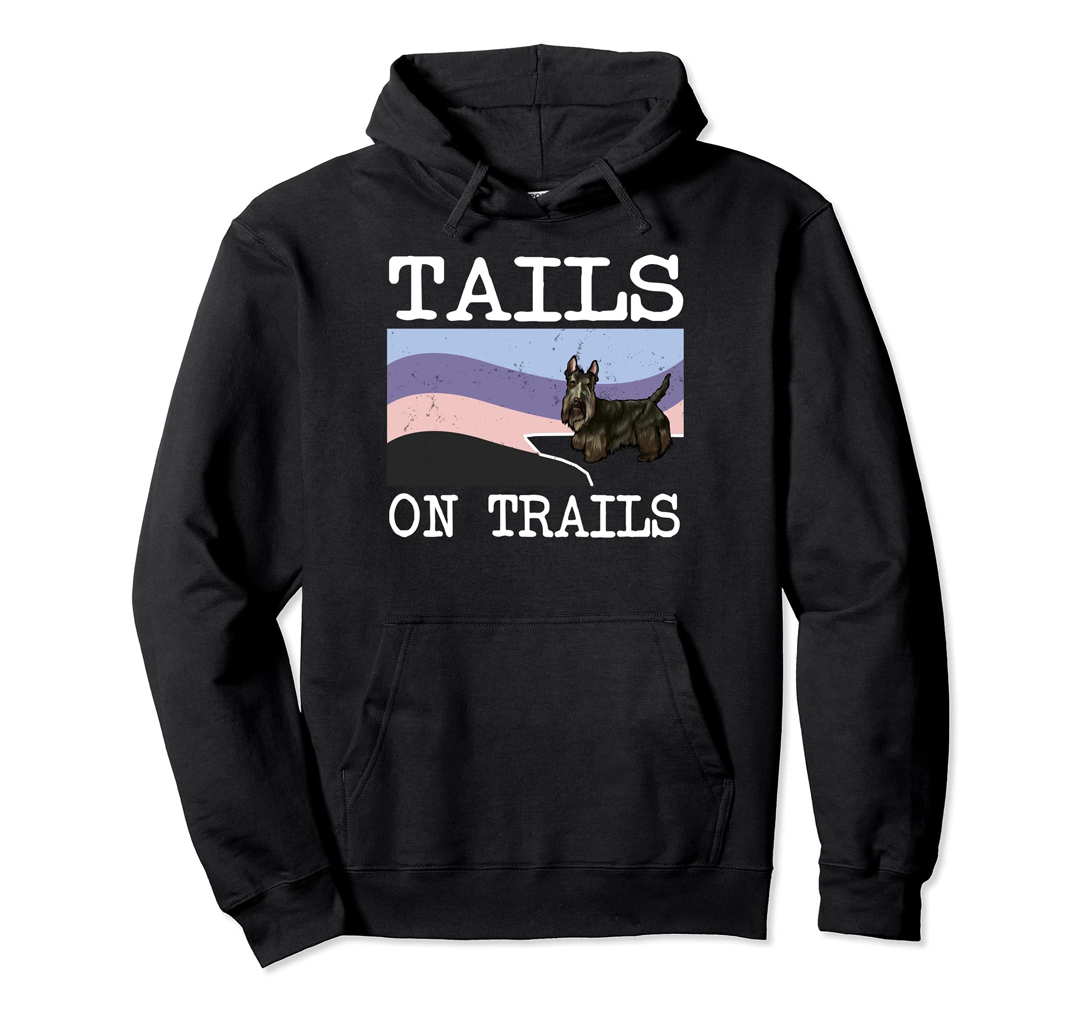 Scottish Terrier Tails On Trails Funny Dog Hiking Pullover Hoodie