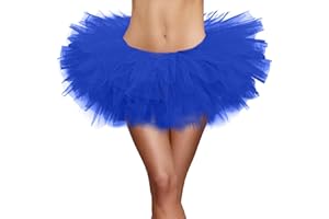 MOZYRENL Tutu for Women Adult - 5 Layered Classic Tulle Skirts Halloween Costume Tutu for Women 80s Tutu Skirt