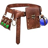 Renaissance Belt Pouch Coin Purse Witch Alchemist Potion Bottle Vilas Hook Set Medieval Festival Costume Accessories (Bottle Vails-Brown)