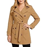 Jessica Simpson Womens Trench Coat - Lightweight Belted Softshell Jacket - Polar Fleece Lined Hooded Long Coat for Women