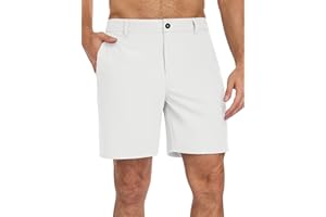 TUREFACE Men's Golf Shorts Flat Front 7 Inch Lightweight Quick Dry Chino Casual with 4 Pockets