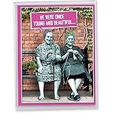 NobleWorks - Big Funny Birthday Greeting Card 8.5 x 11 Inch with Envelope (1 Pack) Large Jumbo Bday Card for Women Young and Beautiful J3635BDG