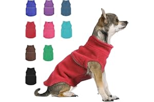 PINKBOW XXS Dog Sweater Fleece Vest Dog Sweater with Leash Hole Warm Pullover Small Dog Sweater Female Dog Christmas Sweaters for Small Dogs Girl Chihuahua Teacup Dog Outfit Red