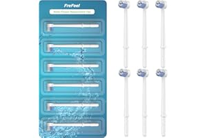 FREFEEL Replacement Heads for Waterpik, Replacement Picks for Water Pik Water Flosser (6 Toothbrush Tips)