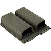 TACNEX Pistol Mag Pouch w/Belt/MOLLE Snap Clip Single/Double 9mm Magazine Holder w/Quick Release Insert Open Top Mag Holster Nylon Carrier Case for Battle Belt Duty Vest Chest Rig