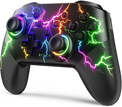 VOYEE Switch Controller RGB Wireless Pro with 1000mAh Battery, Turbo