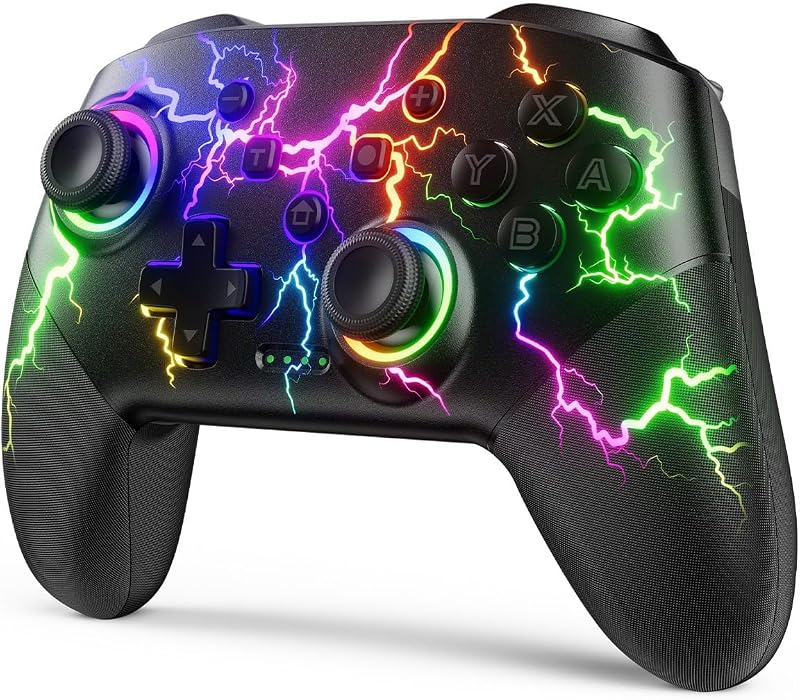 VOYEE Switch Controller RGB Wireless Pro with 1000mAh Battery, Turbo
