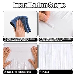 5 Pack White Metallic Tinsel Foil Fringe Curtains