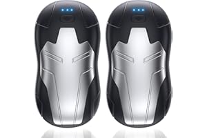 Hand Warmers Rechargeable 2 Pack,FANDLISS 10000mAh Magnetic Double Side Heating, Electric Hand Warmers 3 Levels Lasting Heat,Outdoor Heater Men Women Present for Camping, Hunting,Golf,Blacksilver