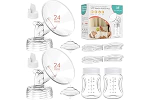 MILKFLOW Breast Pump Parts Compatible with Spectra S1,S2,S9 Plus, Replacement Kit for Spectra Pump Parts 2PC Include 24 mm Flange, Duckbill Valve, Tube,Bottle, Backflow Protector, Not Original Accessories