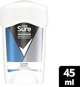 Sure Men Maximum Protection Clean Scent Cream Stick 6 Pack 45ml 96 Hour Sweat view 2