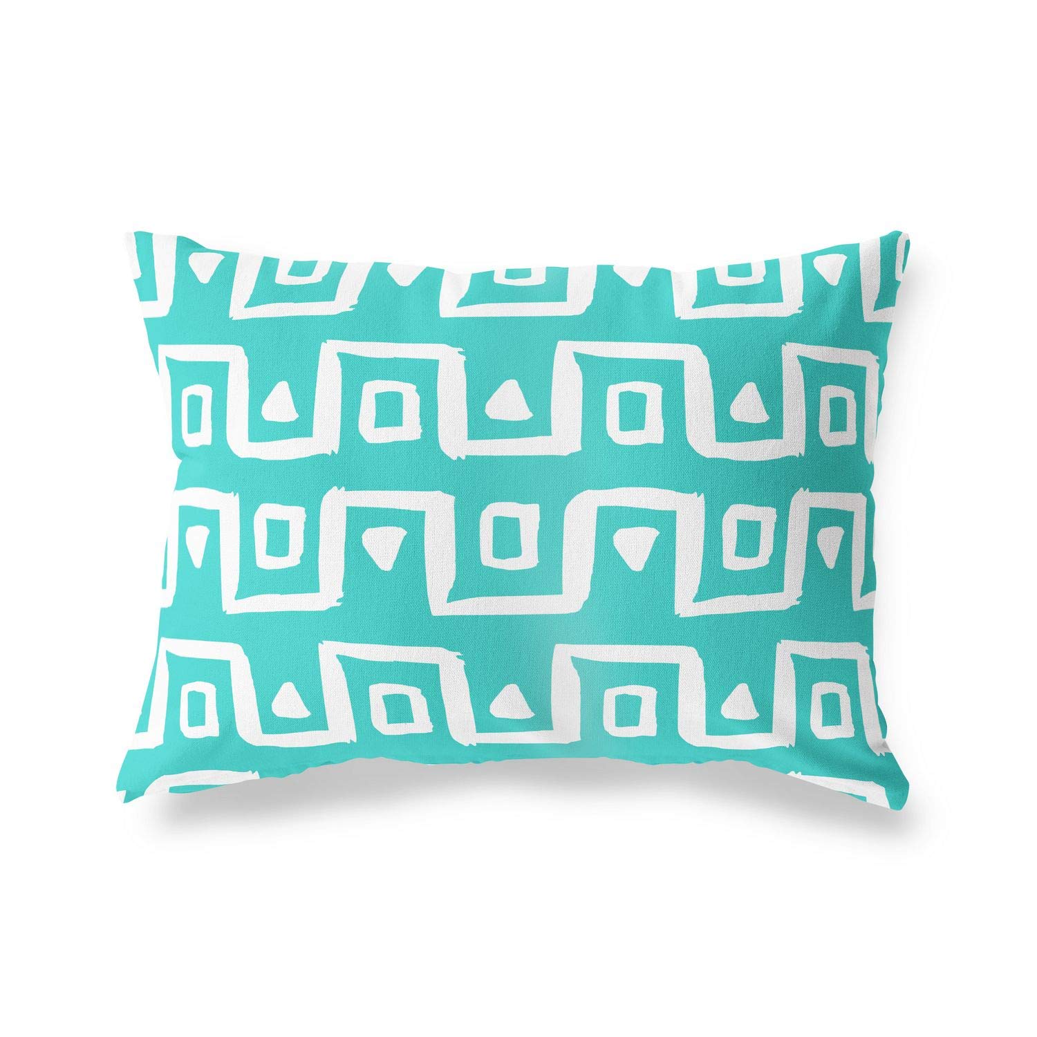 BonaMaison Decorative Cushion Cover, Turquoise-White Throw Pillow Covers, Home Decorative Pillowcases for Livingroom, Sofa, Bedroom, Size: 45X60 Cm - Designed and Manufactured in Turkey