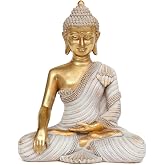 Gold Buddha Statue 10.2'' - Large Indoor Buddha for Home Decor, Zen, Living Room &amp; Meditation